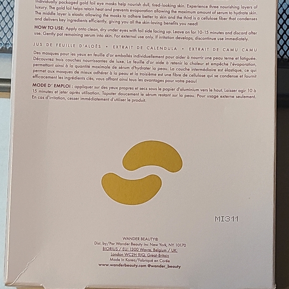 Wander Beauty Gold Baggage Claim Masks NIB 6 Pairs 6 X 4g/.14 Oz - Picture 6 of 8